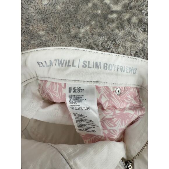 Tommy Hilfiger Sz 8 Y2k Distressed Ella Twill Slim Boyfriend Sequin Jeans White - Picture 11 of 12